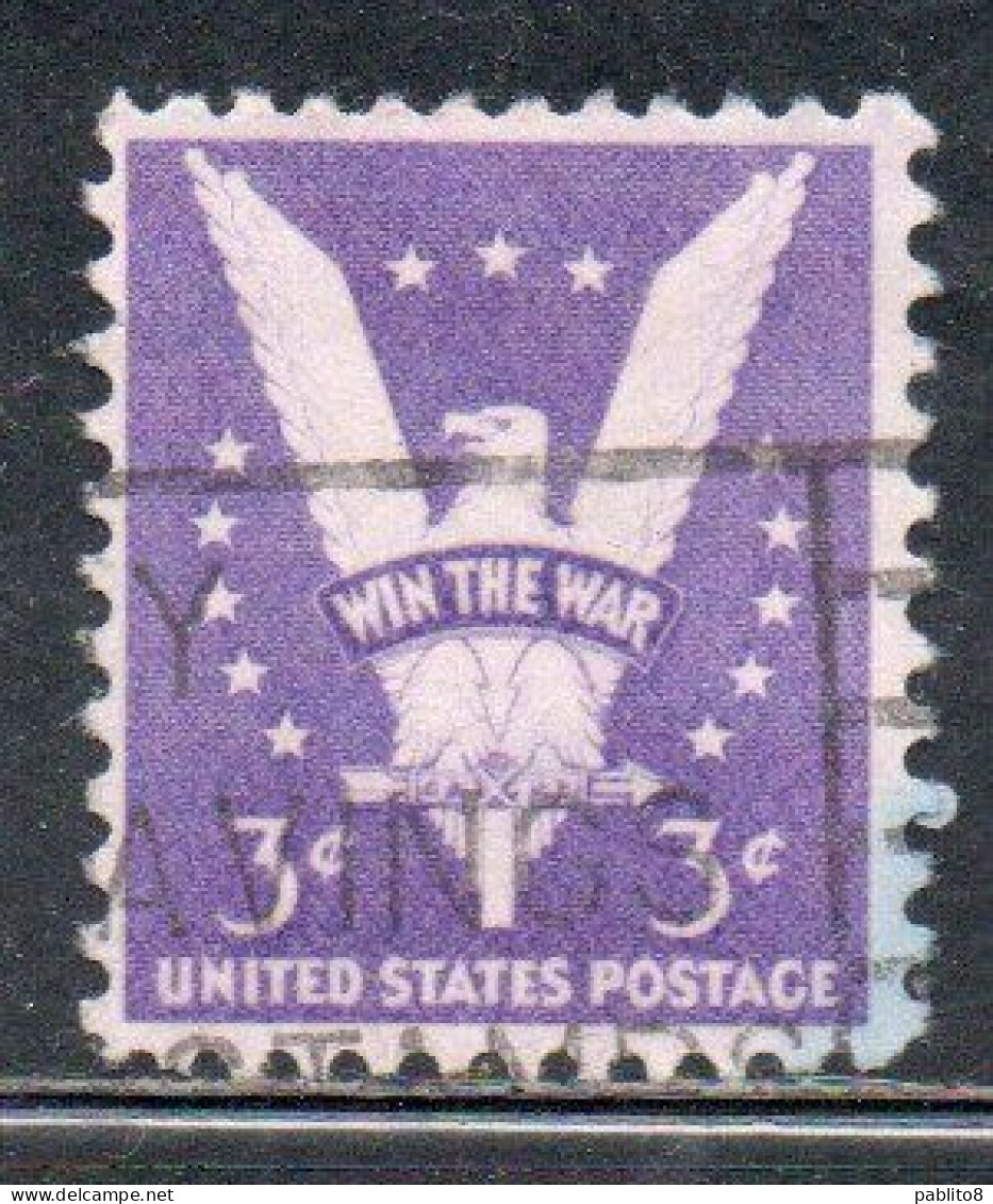 USA STATI UNITI 1942 WIN THE WAR ISSUE AMERICAN EAGLE CENT 3c USED USATO OBLITERE' - Gebraucht