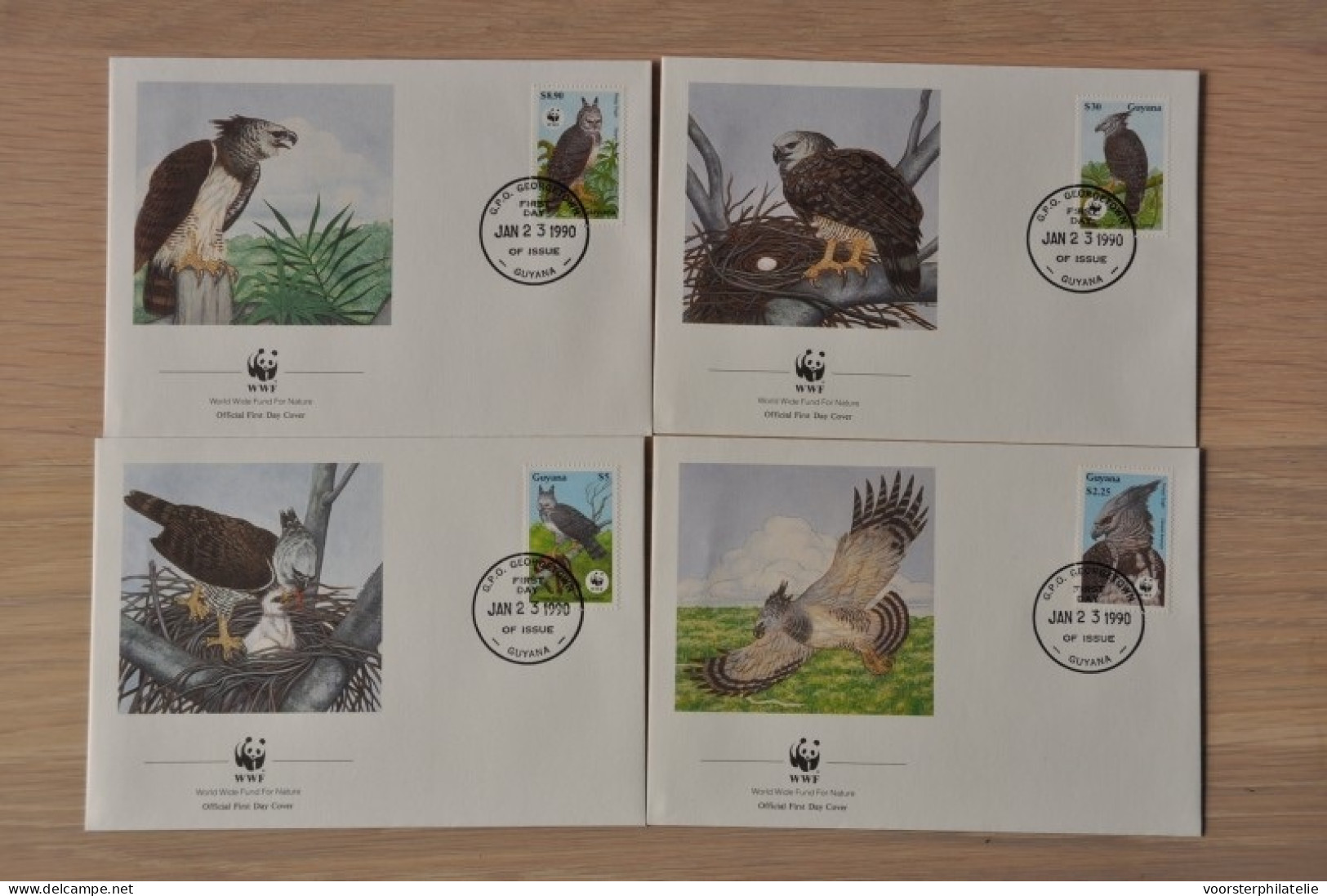 216 ++ FDC WWF WNF WERELD NATUUR FONDS ++ GUYANA VOGELS BIRDS - Sonstige & Ohne Zuordnung