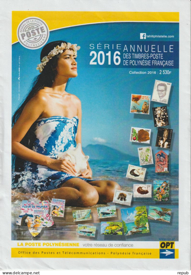 Polynésie Française Année 2016 De L'OPT à La Faciale 1110 à 1138 ** MNH Sans Les Carnets C1120 Et C1131 - Annate Complete