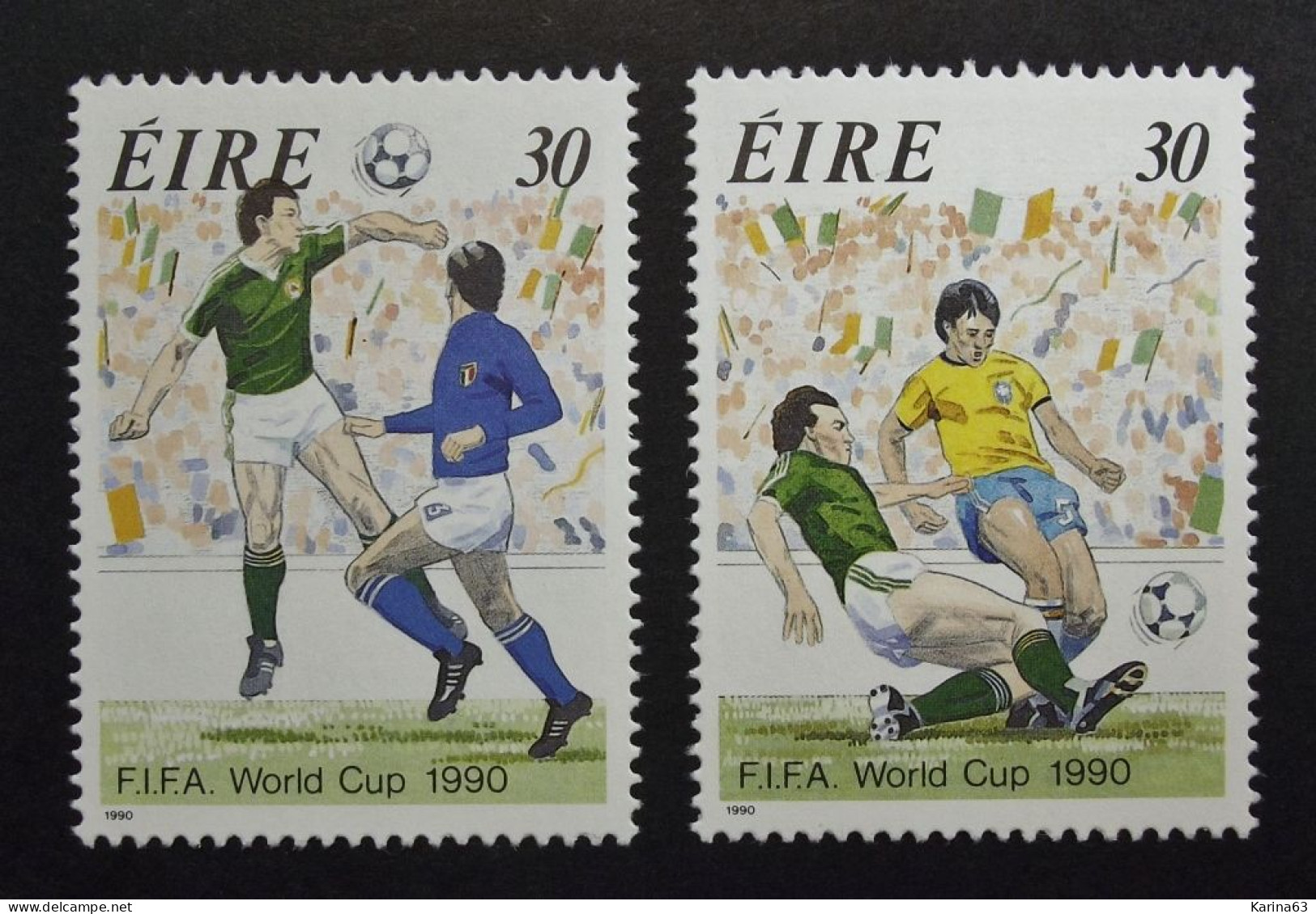 Ireland - Irelande - Eire - 1990  Y&T N° 715 / 716  ( 2 Val.) Football Worldcup Italia - Sports -  MNH - Postfris - Neufs