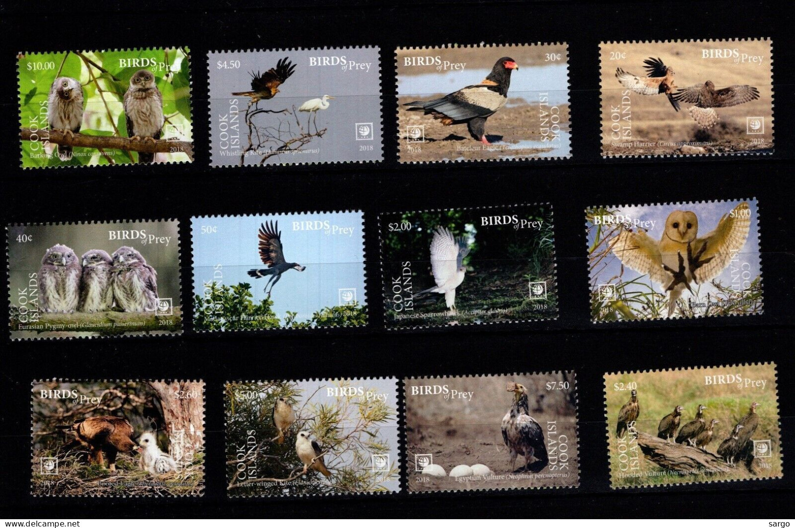 COOK ISLAND  - 2018 - BIRDS - UCCELLI - SHEET -  MNH - BIRDS OF PREY - - Aigles & Rapaces Diurnes