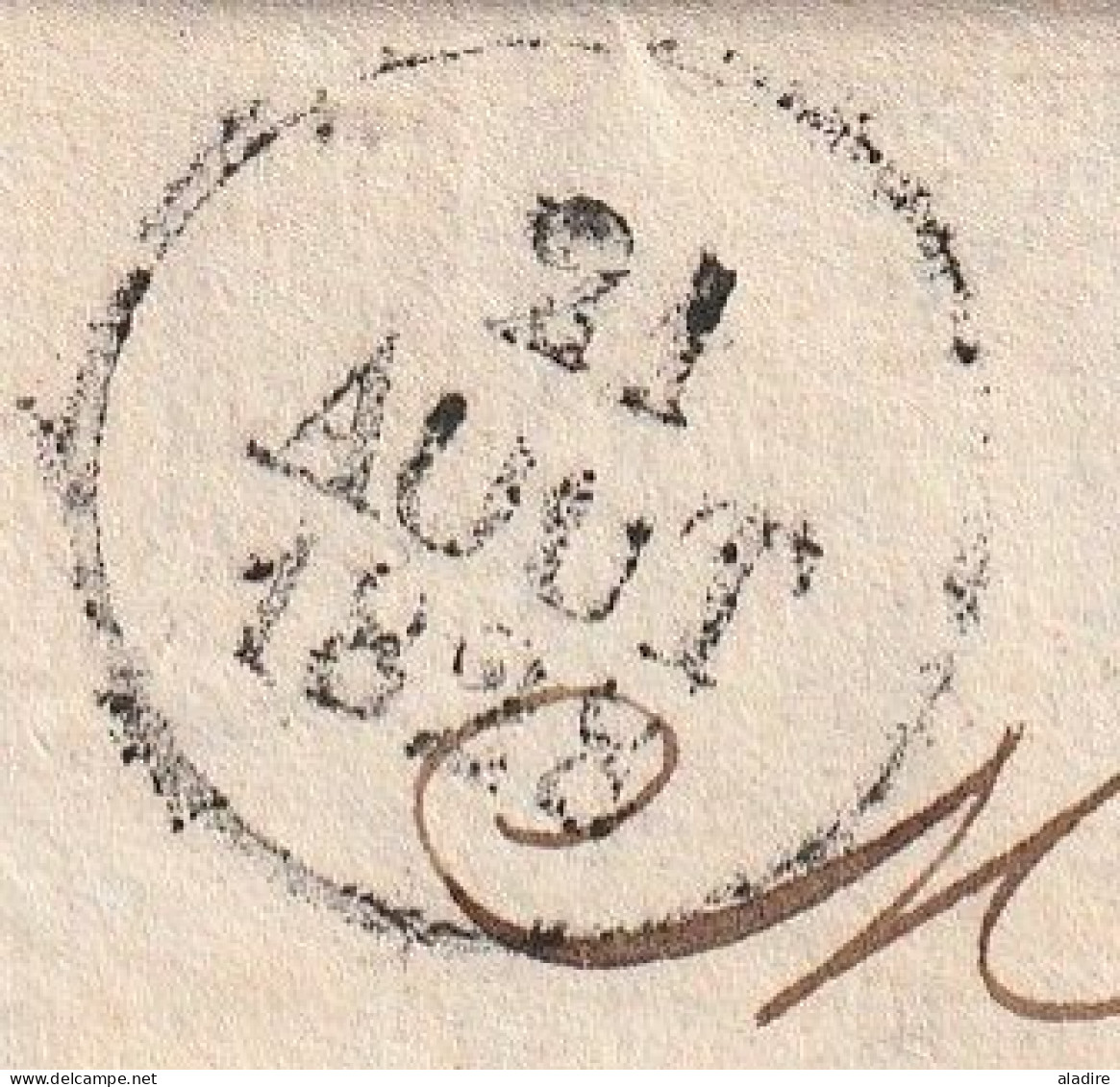 1828 - Marque Postale 54 AURAY, Morbihan Sur Lettre Pliée Avec Corresp. Vers PARIS - Dateurs En Départ Et Arrivée - 1801-1848: Vorläufer XIX
