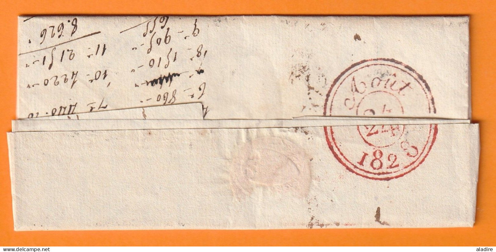 1828 - Marque Postale 54 AURAY, Morbihan Sur Lettre Pliée Avec Corresp. Vers PARIS - Dateurs En Départ Et Arrivée - 1801-1848: Précurseurs XIX