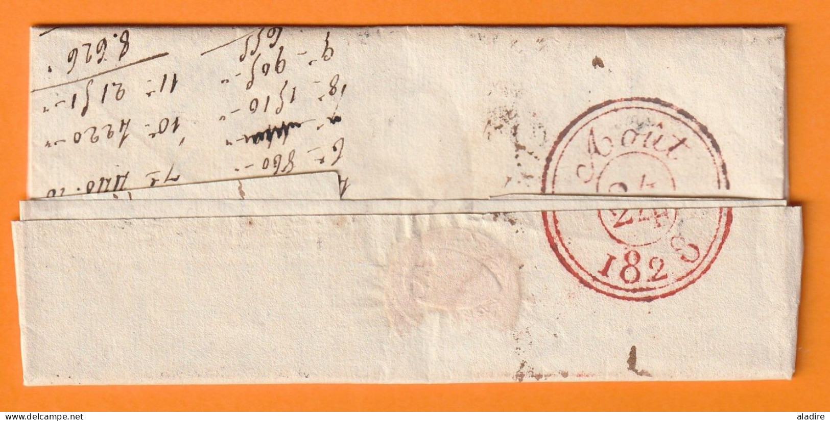 1828 - Marque Postale 54 AURAY, Morbihan Sur Lettre Pliée Avec Corresp. Vers PARIS - Dateurs En Départ Et Arrivée - 1801-1848: Vorläufer XIX