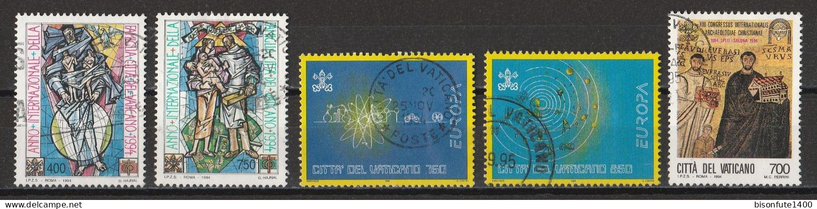 Vatican 1994 : Timbres Yvert & Tellier N° 980 - 981 - 984 - 985 - 987 - 991 - 993 - 995 - 996 Et 997 Se Tenant Et Oblit. - Usati