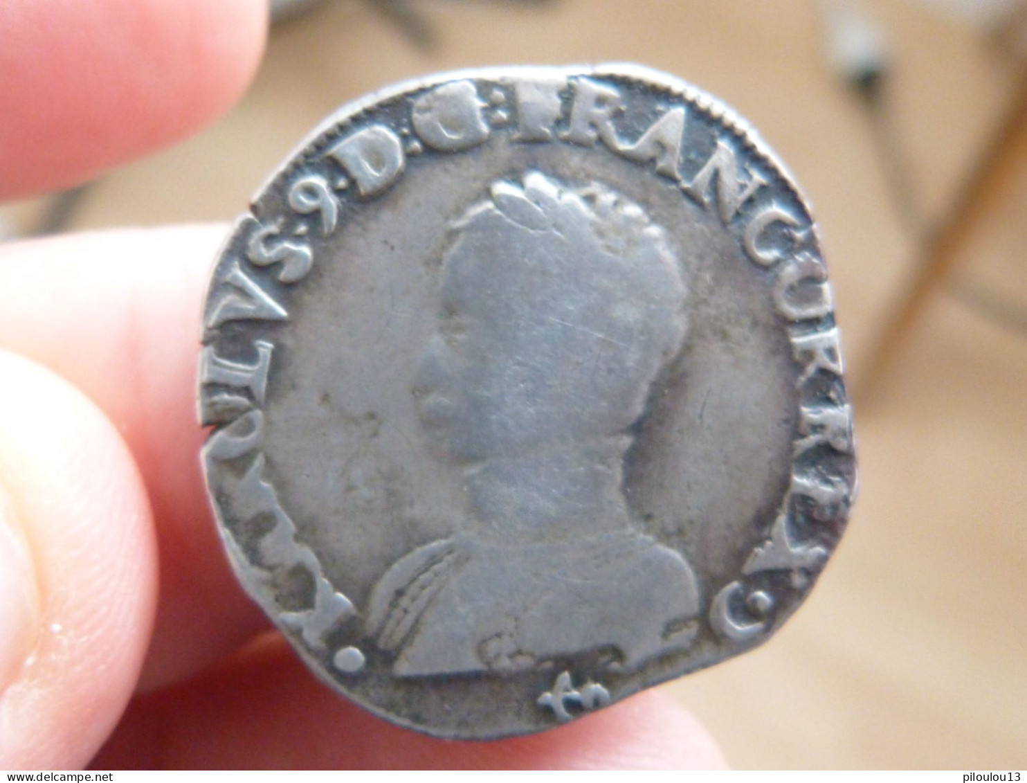 Teston De Charles IX Aux 2 K - 1563 L (Bayonne) , 4 ème Type - 1560-1574 Charles IX