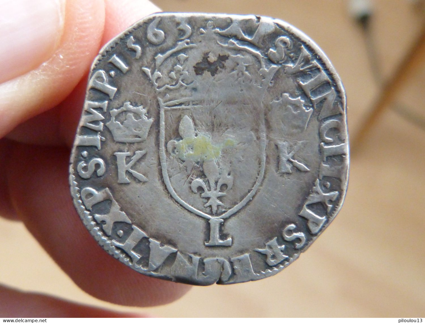 Teston De Charles IX Aux 2 K - 1563 L (Bayonne) , 4 ème Type - 1560-1574 Charles IX