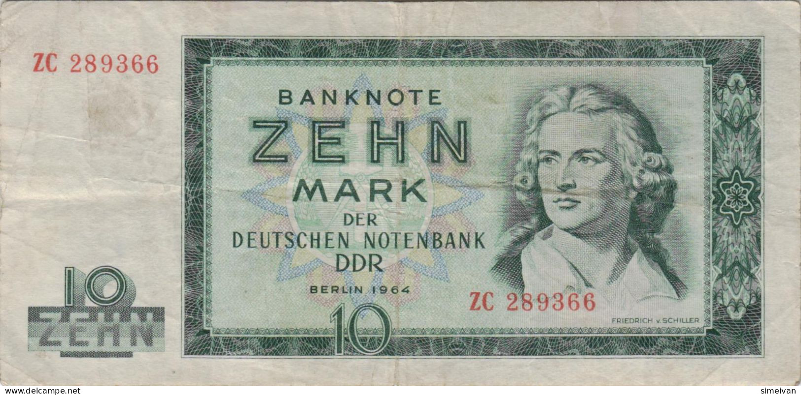 Germany Democratic Republic 10 Mark 1964 P-23a DDR East Germany Replacement Banknote Deutschland Allemagne #5079 - 10 Deutsche Mark