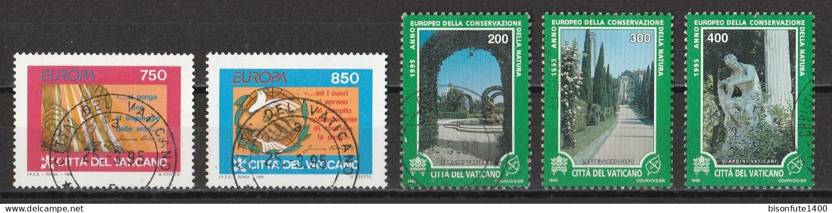 Vatican 1995 : Timbres Yvert & Tellier N° 998 - 999 - 1007 - 1008 - 1009 - 1011 Et 1013 Oblitérés - Usati