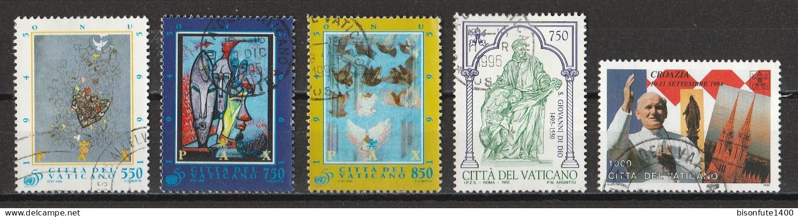 Vatican 1995 : Timbres Yvert & Tellier N° 1015 - 1016 - 1017 - 1021 Et 1023 Oblitérés - Oblitérés