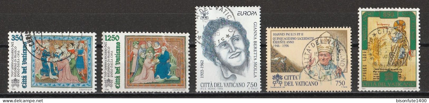 Vatican 1996 : Timbres Yvert & Tellier N° 1029 - 1031 - 1036 - 1044 - 1047 Et 1049 Oblitérés - Oblitérés