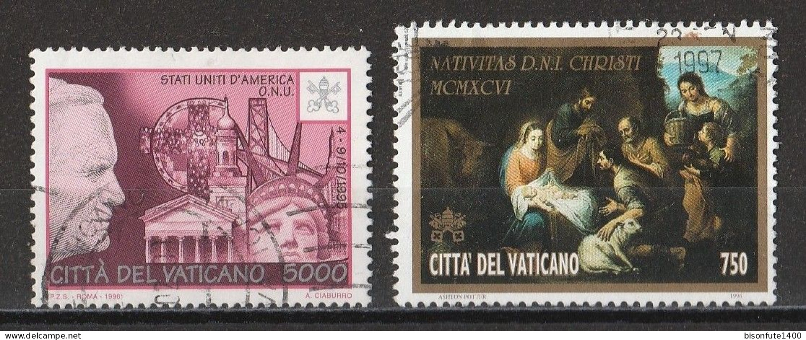 Vatican 1996 : Timbres Yvert & Tellier N° 1050 - 1051 - 1052 - 1053 - 1054 - 1057 Et 1058 Oblitérés - Oblitérés
