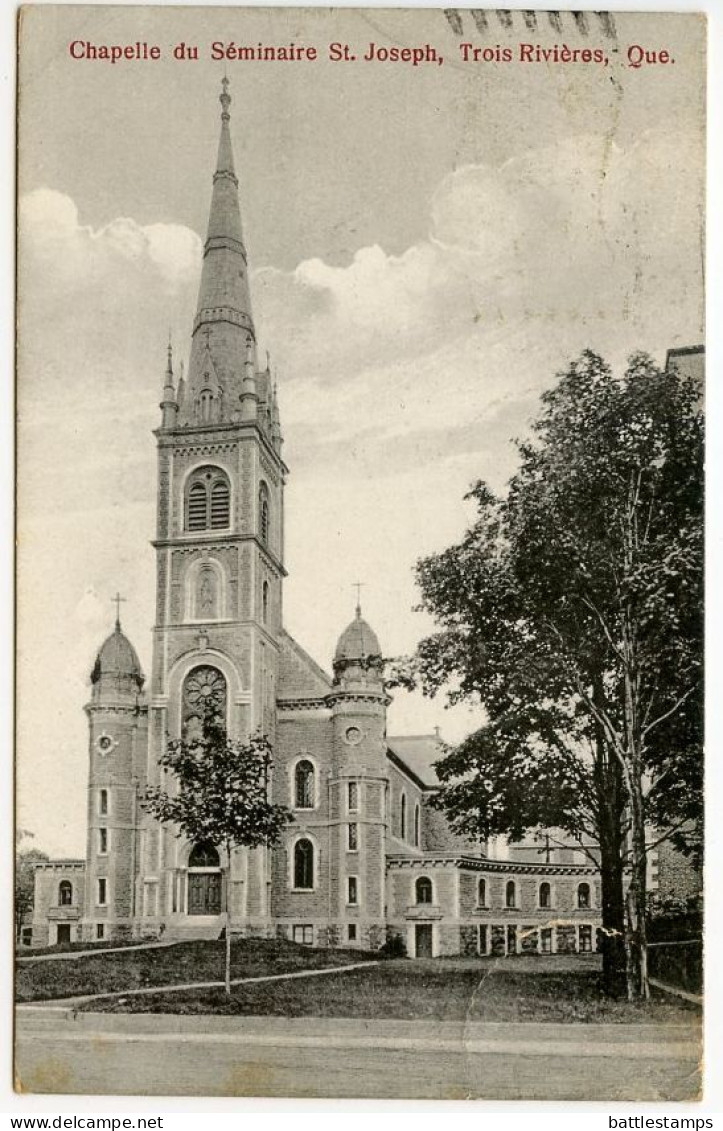 Canada 1930 Postcard Trois-Rivières, Quebec - Chapelle Du Semininaire St. Joseph; Scott 149 - 1c. KGV X 2 - Trois-Rivières
