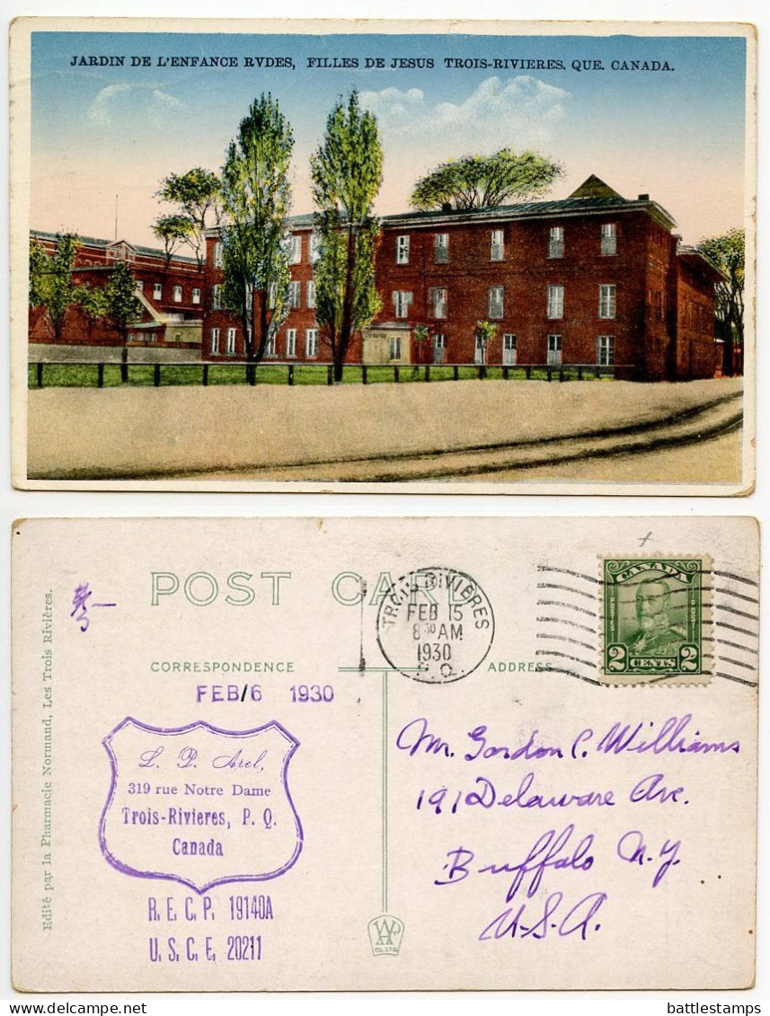 Canada 1930 Postcard Trois-Rivières, Quebec - Jardin De L'Enfance Rvdes, Filles De Jesus; Scott 150 - 2c. KGV - Trois-Rivières