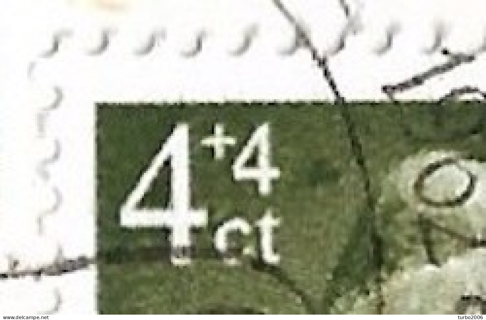 Plaatfout Groene Vlek Tussen 4 En Oor In 1962 Zomerzegels 4 + 4 Ct Groen NVPH 766 PM Op E 51 - Plaatfouten En Curiosa