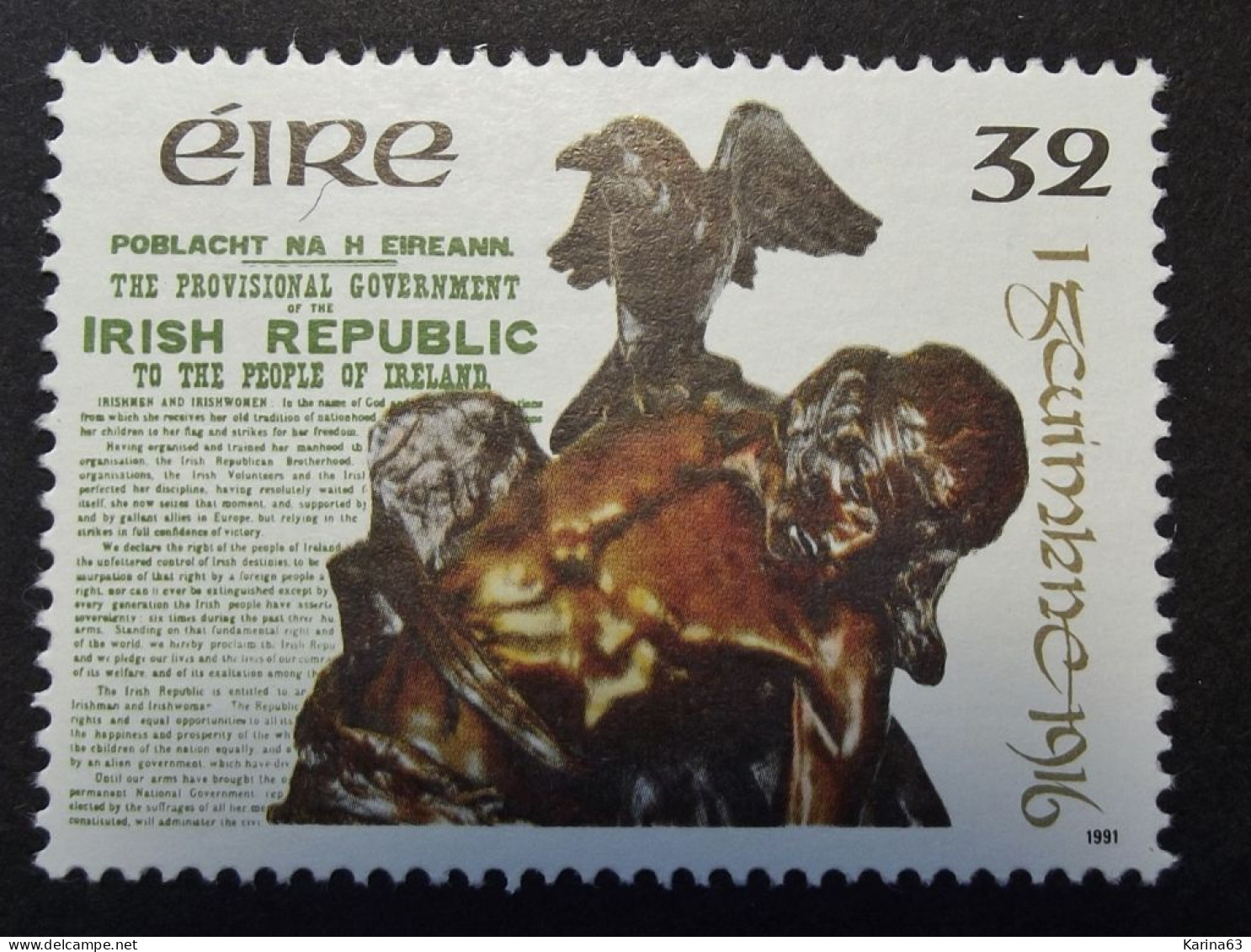 Ireland - Irelande - Eire - 1991 Y&T N° 757 ( 1 Val.) - Statue Of Cuchulainn - History - MNH - Postfris - Neufs