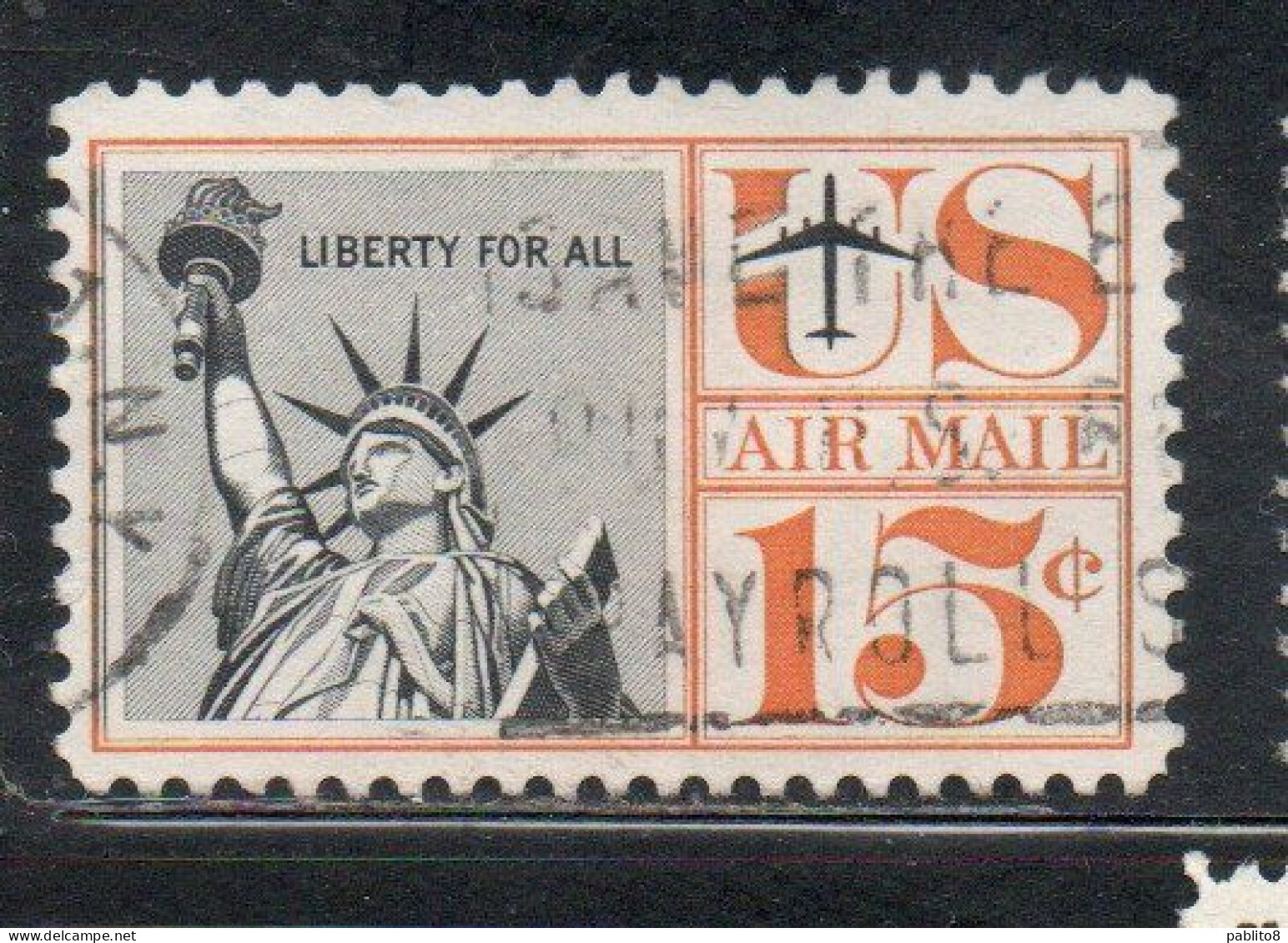 USA STATI UNITI 1959 1967 AIRMAIL AIR MAIL POSTA AEREA STATUE OF LIBERTY STATUA DELLA LIBERTÀ CENT 15c USED USATO - 3a. 1961-… Usati