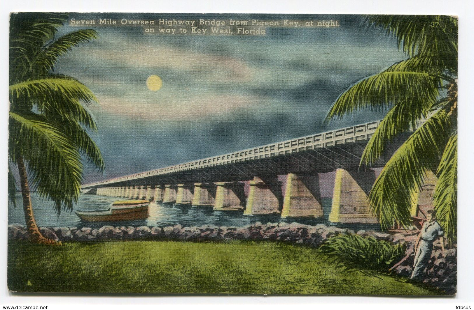 1940 7 Nmiles Overseas Highway Bridge - From Columbus To Bruges - Red Box PASSED BY CENSOR - Key West & The Keys