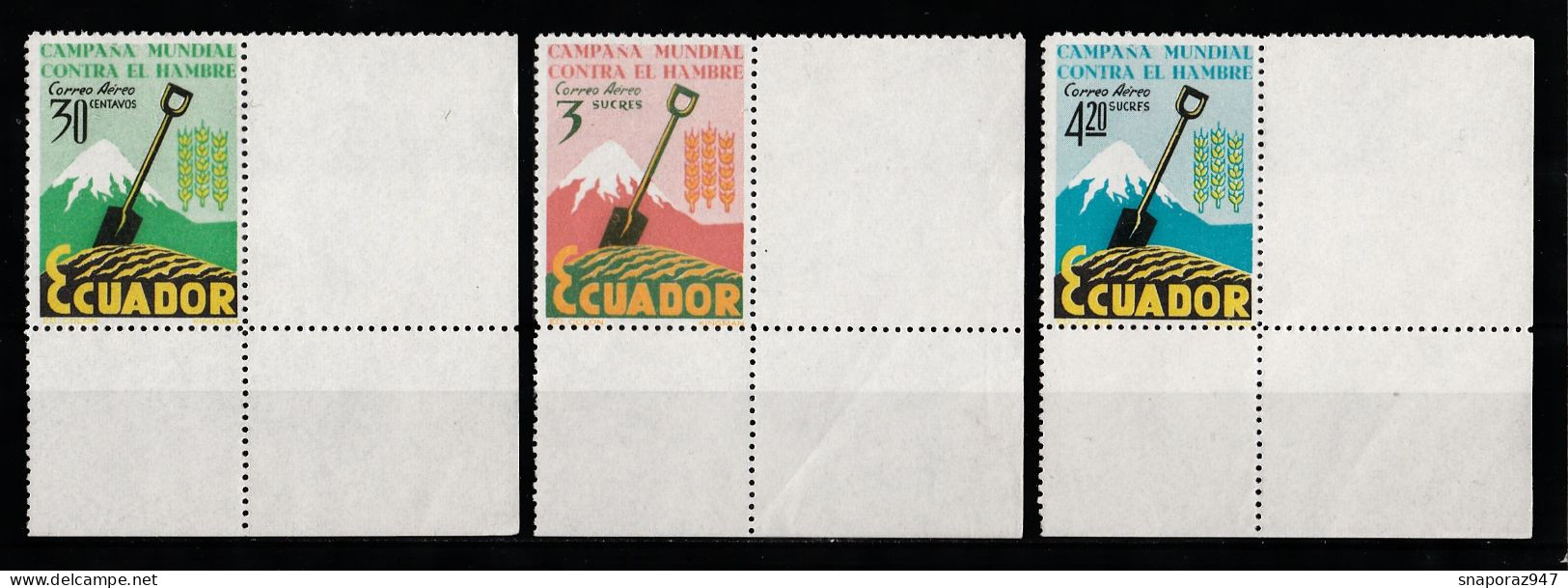 1963 Equador "Hunger"global Campaign Against Set MNH** Rx93 - Contro La Fame