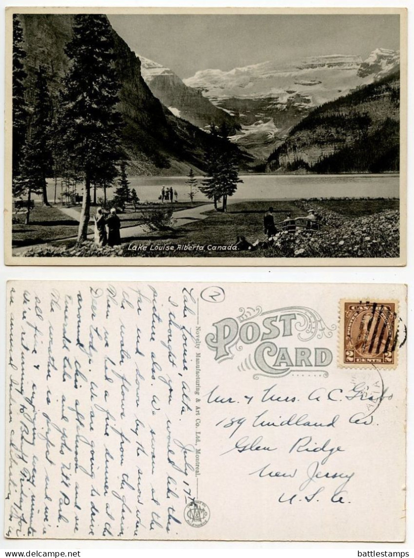 Canada 1935 Postcard Lake Louise, Alberta; Scott 218 - 2c. King George V - Lac Louise