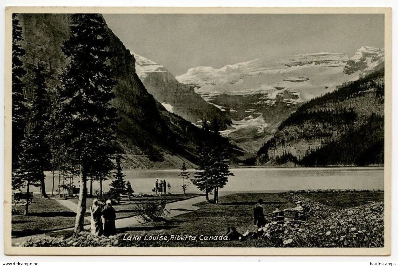 Canada 1935 Postcard Lake Louise, Alberta; Scott 218 - 2c. King George V - Lake Louise