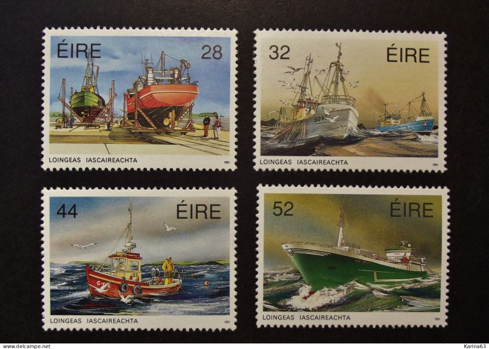 Ireland - Irelande - Eire - 1991 - Y&T N° 774 / 777  ( 4 Val.) - Transport - Fishing Boats - Bateaux - MNH - Postfris - Neufs