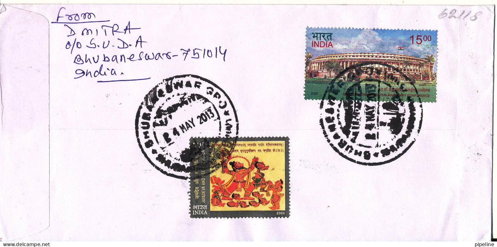 India FDC 24-5-2013 Uprated On The Backside Of The Cover Sent Air Mail To Denmark 24-5-2013 - FDC