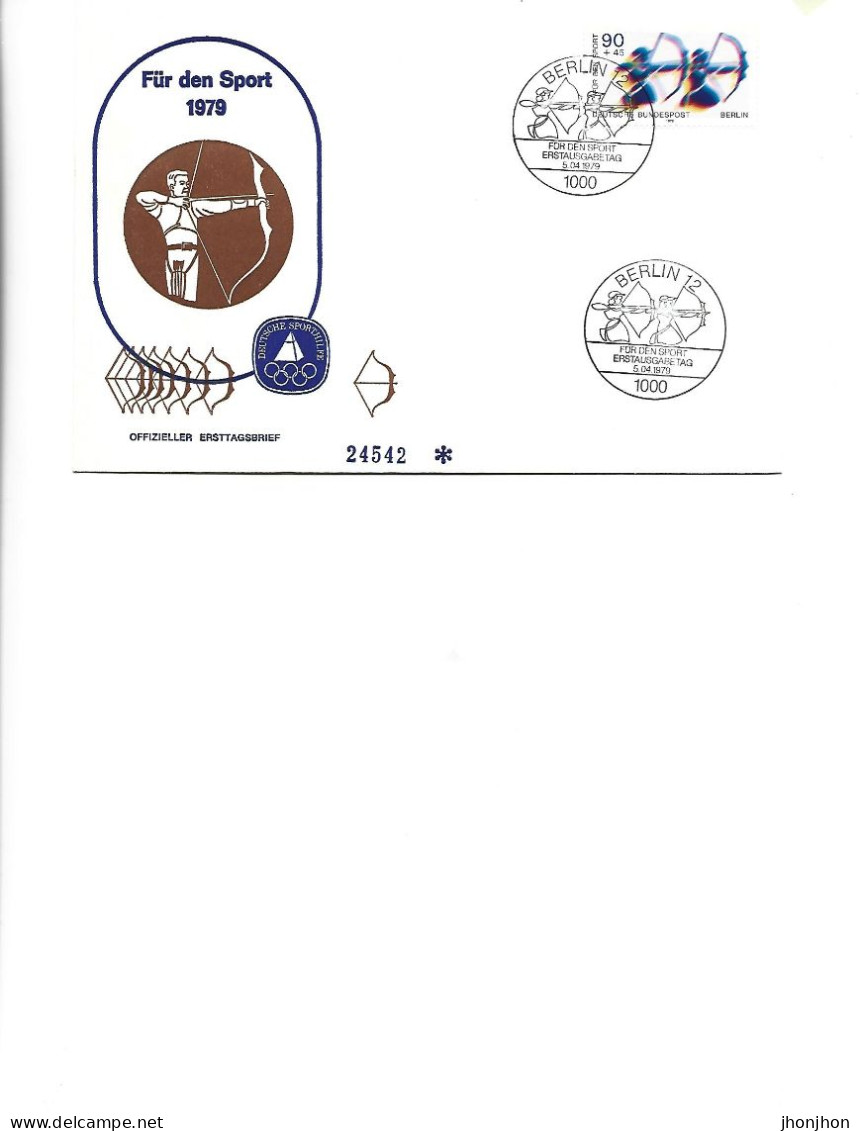 Germany - Official First Day Cover 1979 - For Sport 5.041979 -   Archery - 1981-1990