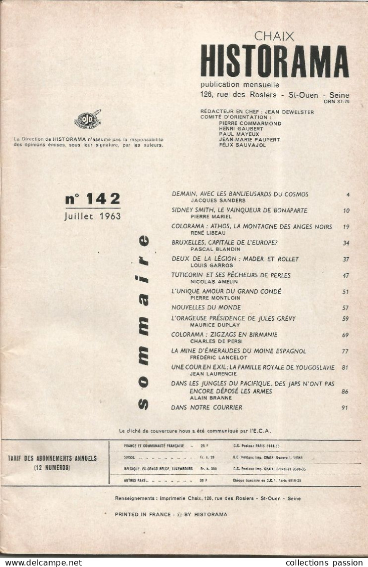 Revue, Militaria, HISTORAMA, La Légion, 2 Scans, 96 Pages,  Frais Fr 4.50 E - Autres & Non Classés