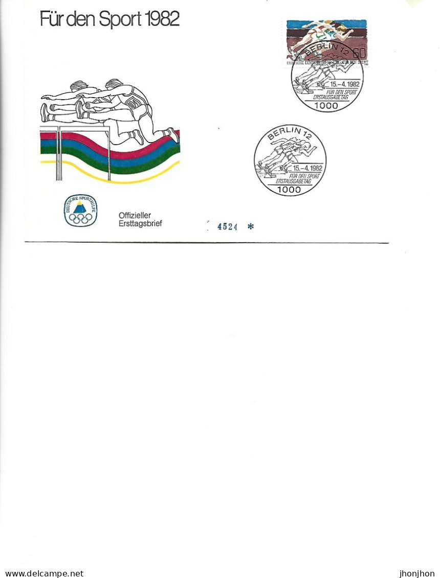 Germany - Official First Day Cover 1982 - For Sport 15.041982 -  Athletics, Steeplechase - 1981-1990