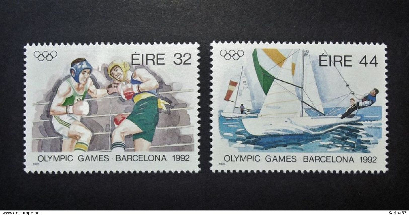 Ireland - Irelande - Eire - 1992 - Y&T N° 785 / 786 ( 2 Val.) Sports - Olympic Games - Boxing - Sailing - MNH - Postfris - Neufs