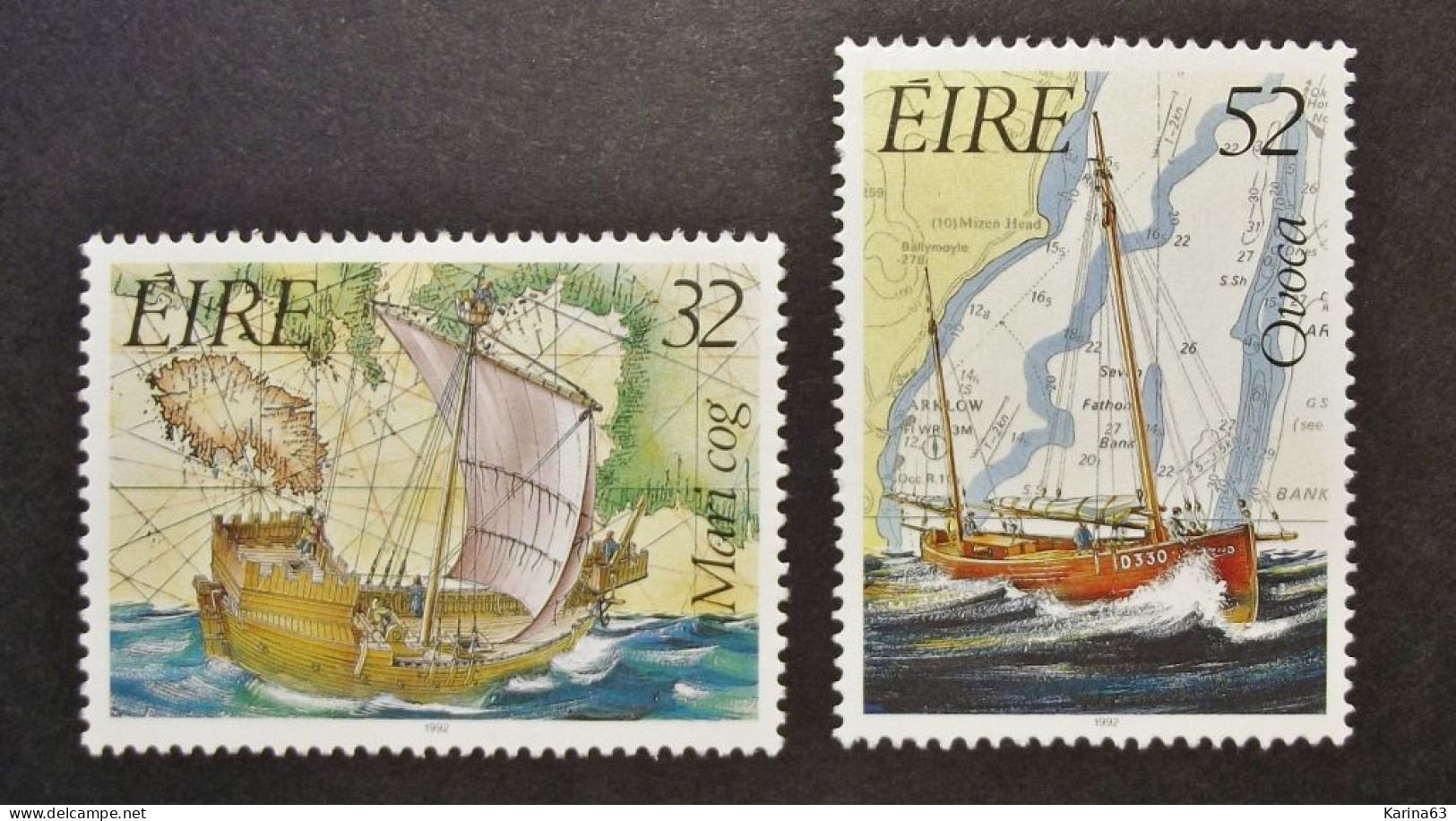 Ireland - Irelande - Eire - 1992 - Y&T N° 788 / 789 ( 2 Val.) Navigation - Charts - Sailing - MNH - Postfris - Neufs