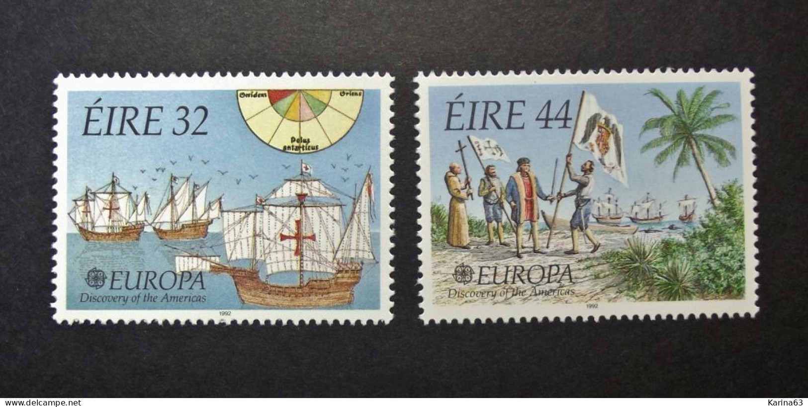 Ireland - Irelande - Eire - 1992 - Y&T N° 795 / 796 ( 2 Val.) Columbus - Discovery Of America - MNH - Postfris - Neufs