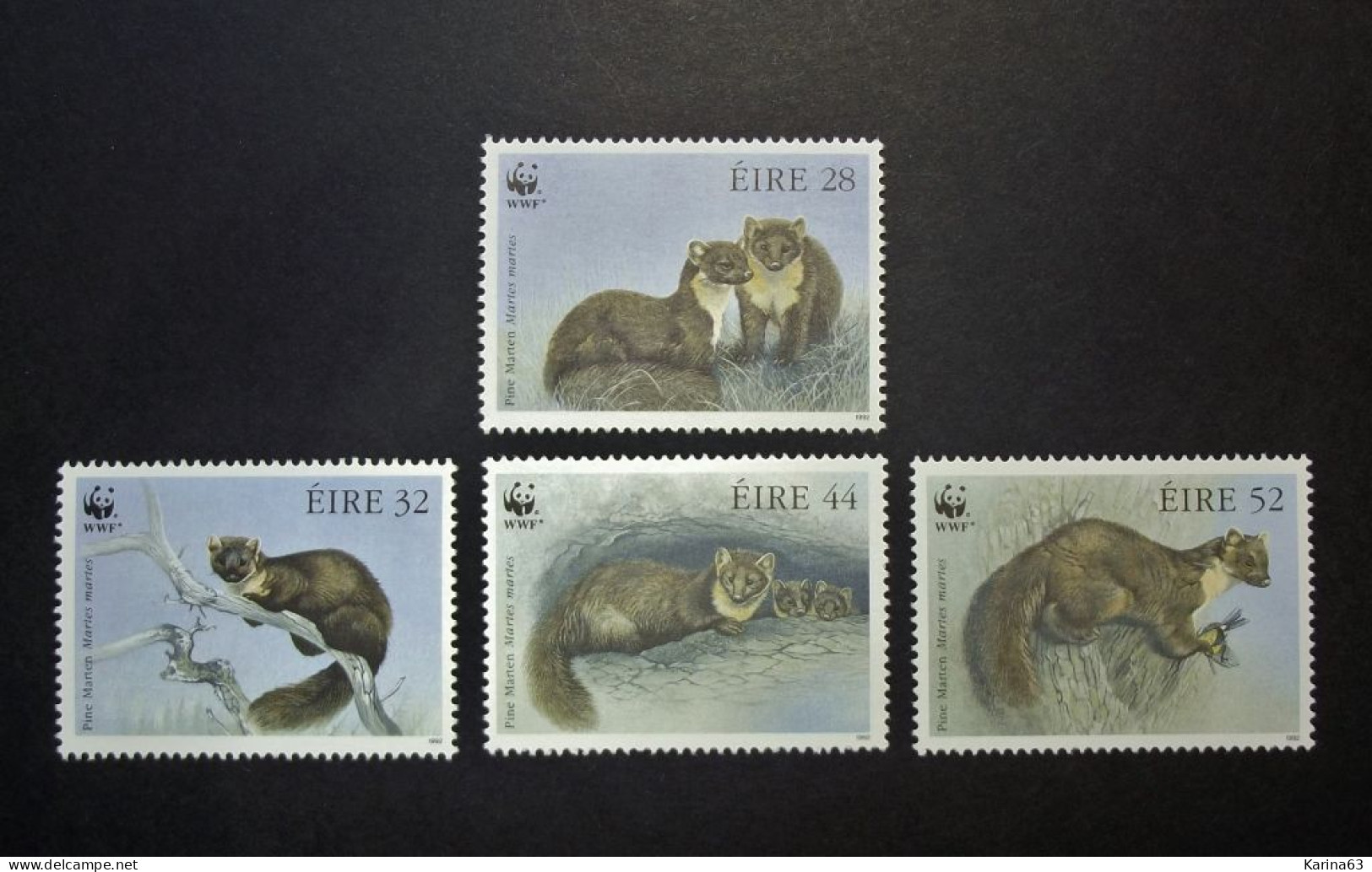 Ireland - Irelande - Eire - 1992 - Y&T N° 801 / 804 ( 4 Val.) Fauna Of Ireland - Martre De Pin - WWF - MNH - Postfris - Neufs