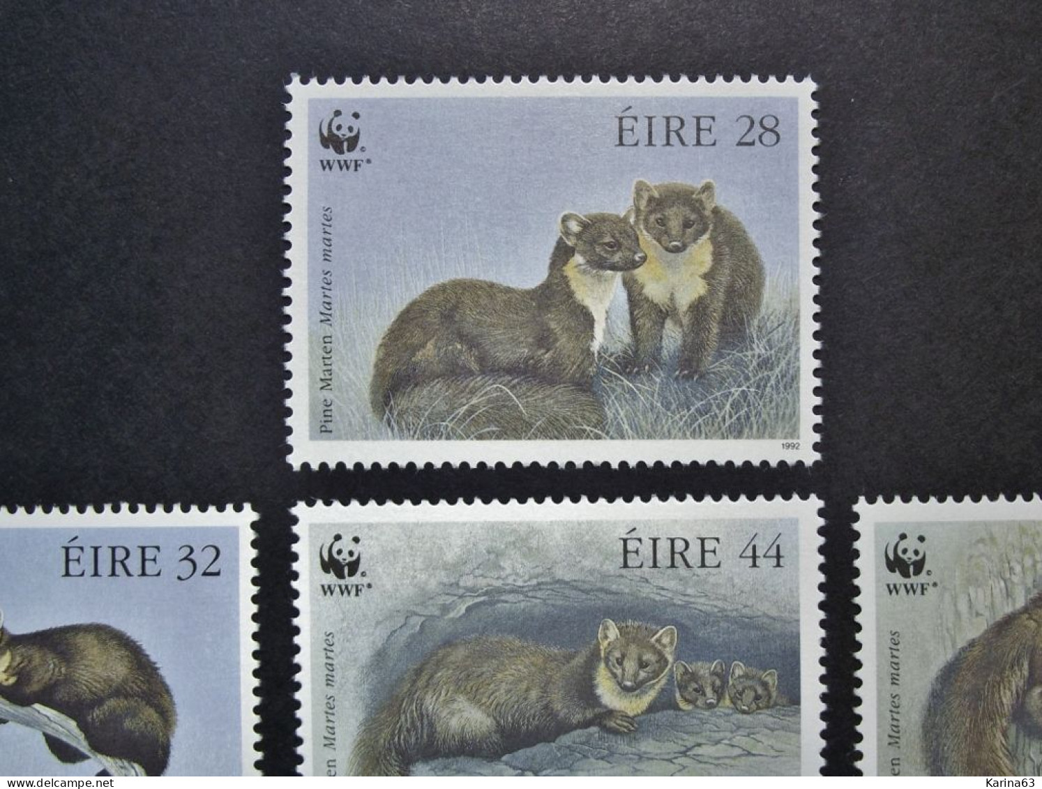 Ireland - Irelande - Eire - 1992 - Y&T N° 801 / 804 ( 4 Val.) Fauna Of Ireland - Martre De Pin - WWF - MNH - Postfris - Neufs