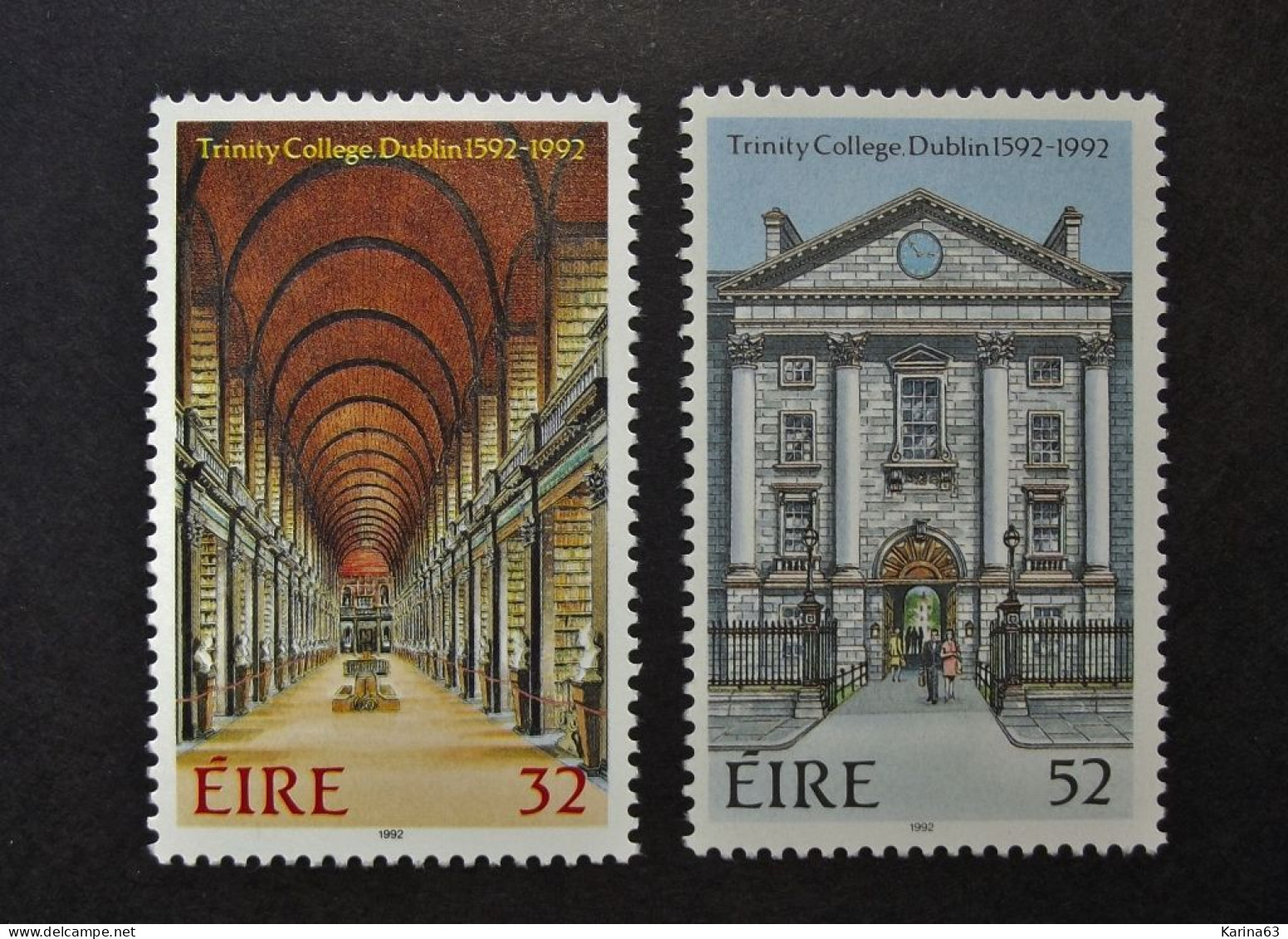 Ireland - Irelande - Eire - 1992 - Y&T N° 805 / 806 ( 2 Val.) Trinity College - Education - MNH - Postfris - Neufs