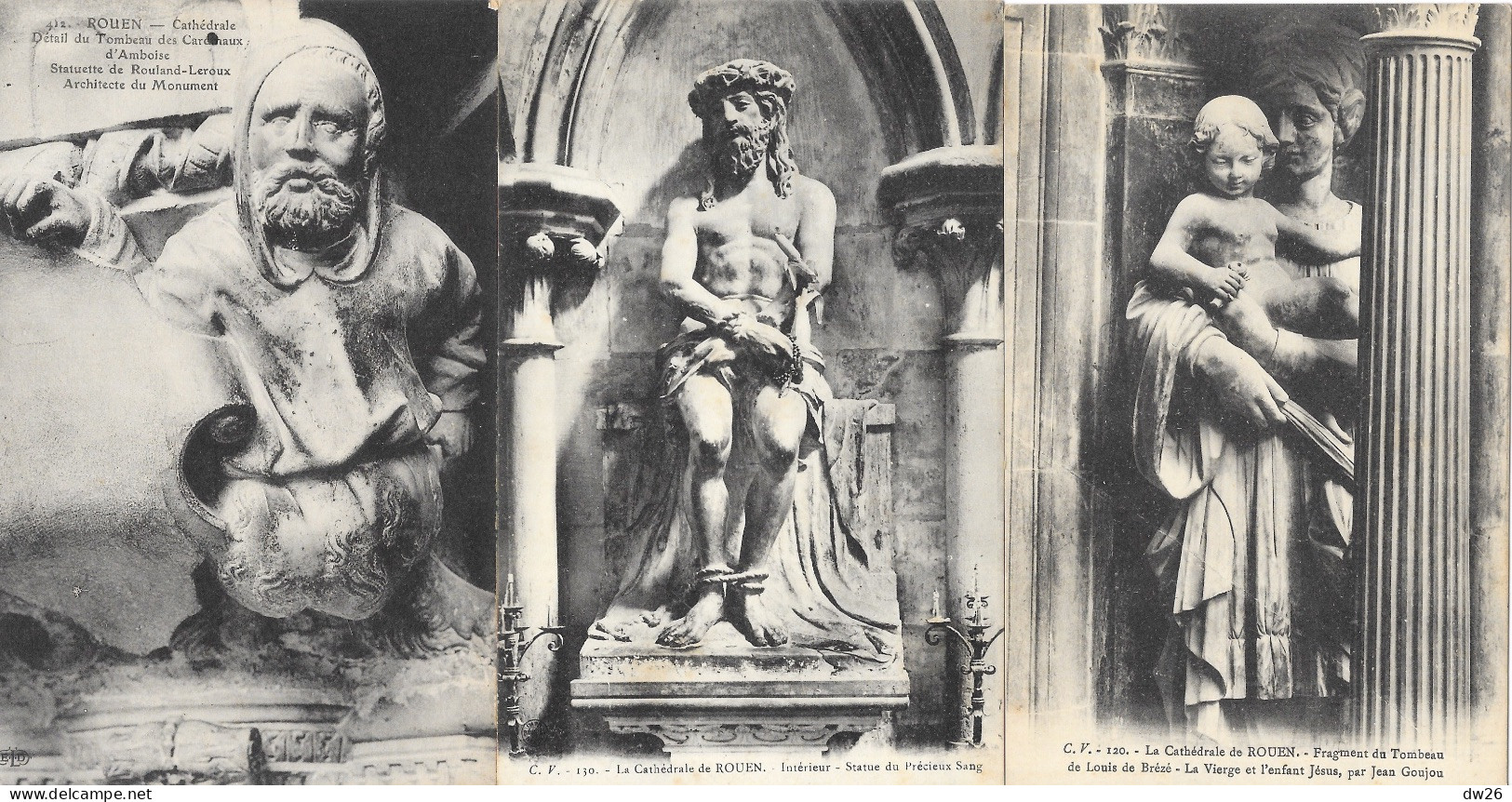 Lot N° 173 De 11 Cartes C.V. Non Circulées De Rouen, Musée Et Cathédrale - Statues - 5 - 99 Cartes