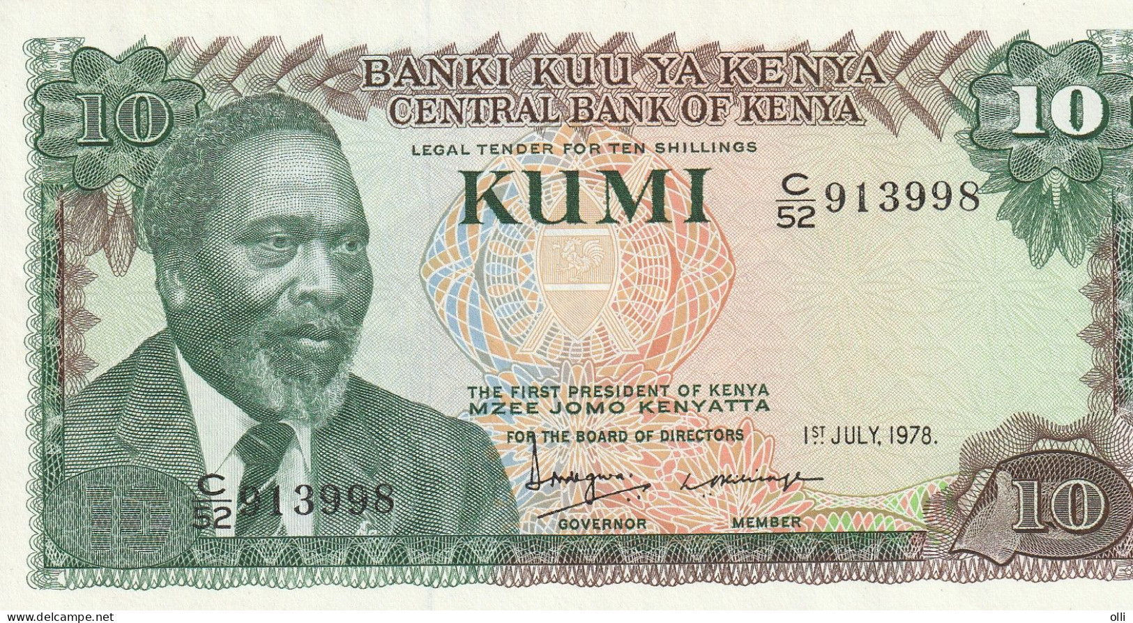 Kenya 10 Kuma 1978 P-16 UNC - Kenya