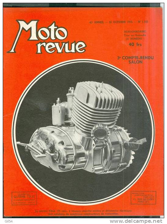 Moto Revue -  30 Octobre 1954 - N° 1210 - 3è Compte Rendu Salon - Moto 11 - Motorfietsen