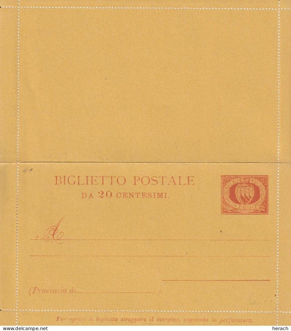 Saint Marin Entier Postal Carte Lettre - Postal Stationery