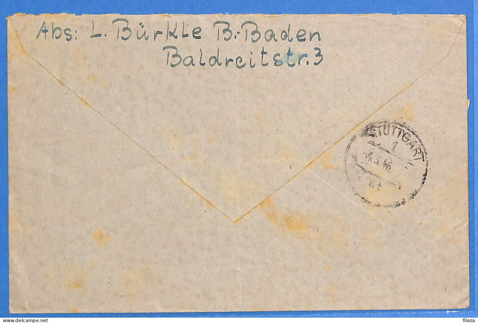 Allemagne Zone Française - 1946 - Lettre Einschreiben De Baden Baden - G24440 - Algemene Uitgaven