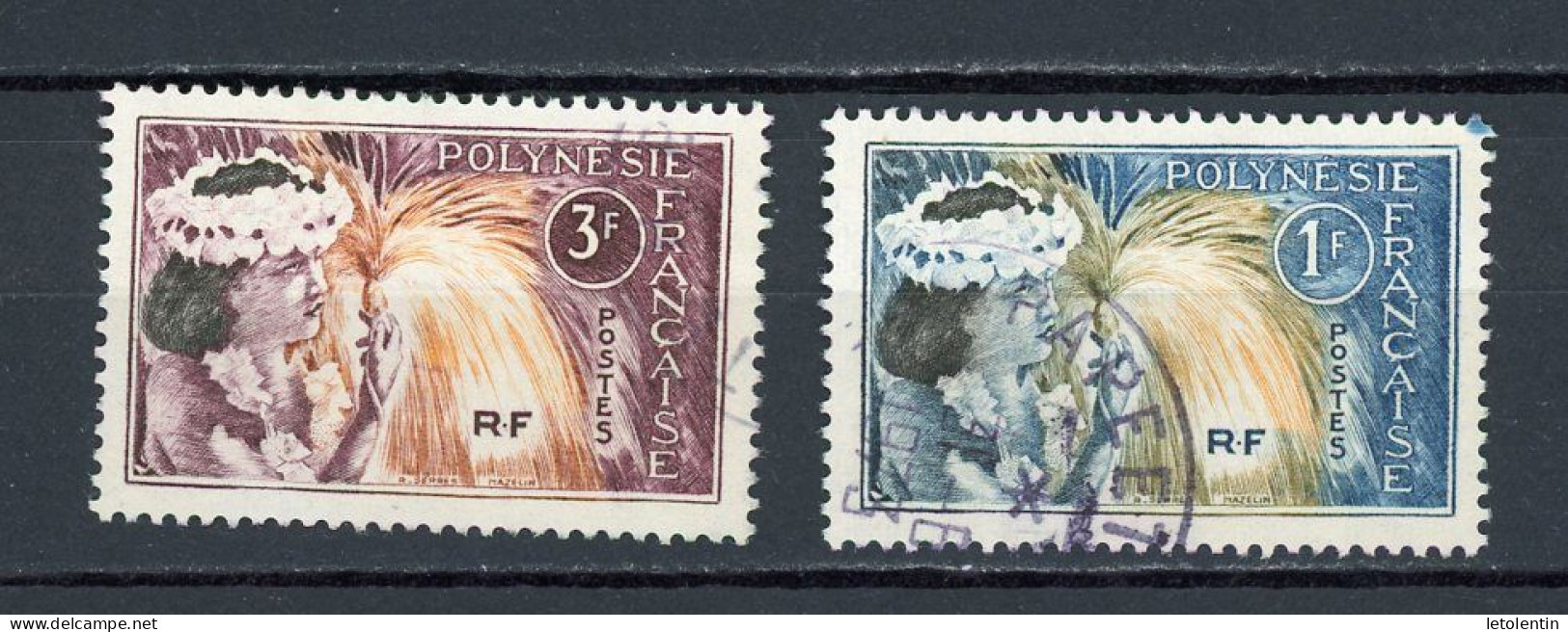 POLYNESIE - DANSEUSE   - N° Yt 27+28 Obli. - Used Stamps