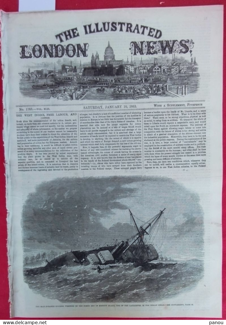 THE ILLUSTRATED LONDON NEWS 1183 JANUARY 10,1863 THE CIVIL WAR IN AMERICA. VICTORIA, VANCOUVER ISLAND - Andere & Zonder Classificatie