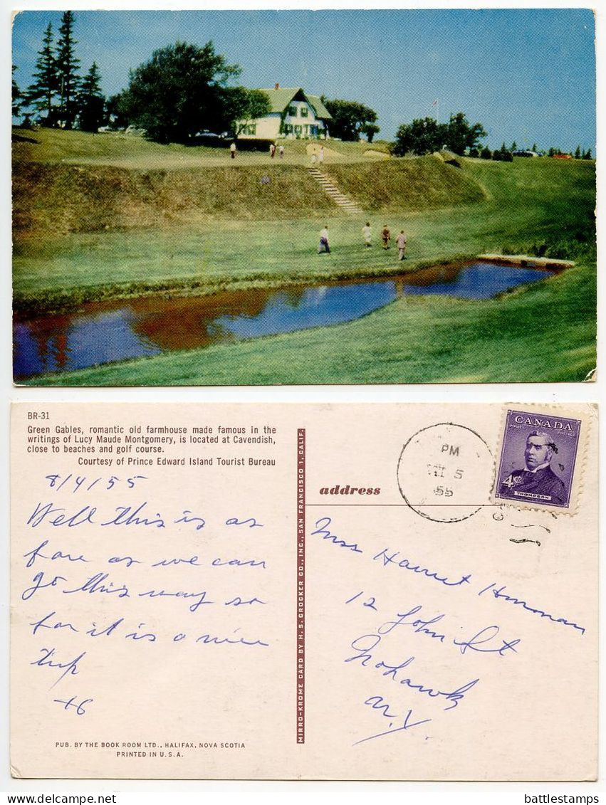 Canada 1955 Postcard Green Gables, Cavendish, Prince Edward Island; Scott 349 - 4c. Thompson - Andere & Zonder Classificatie