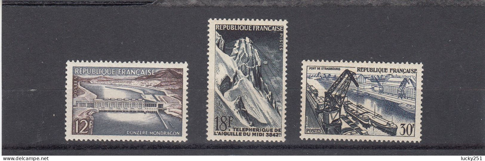 France - Année 1956 - Neuf** - N°1078/80** - Réalisations Techniques - Neufs