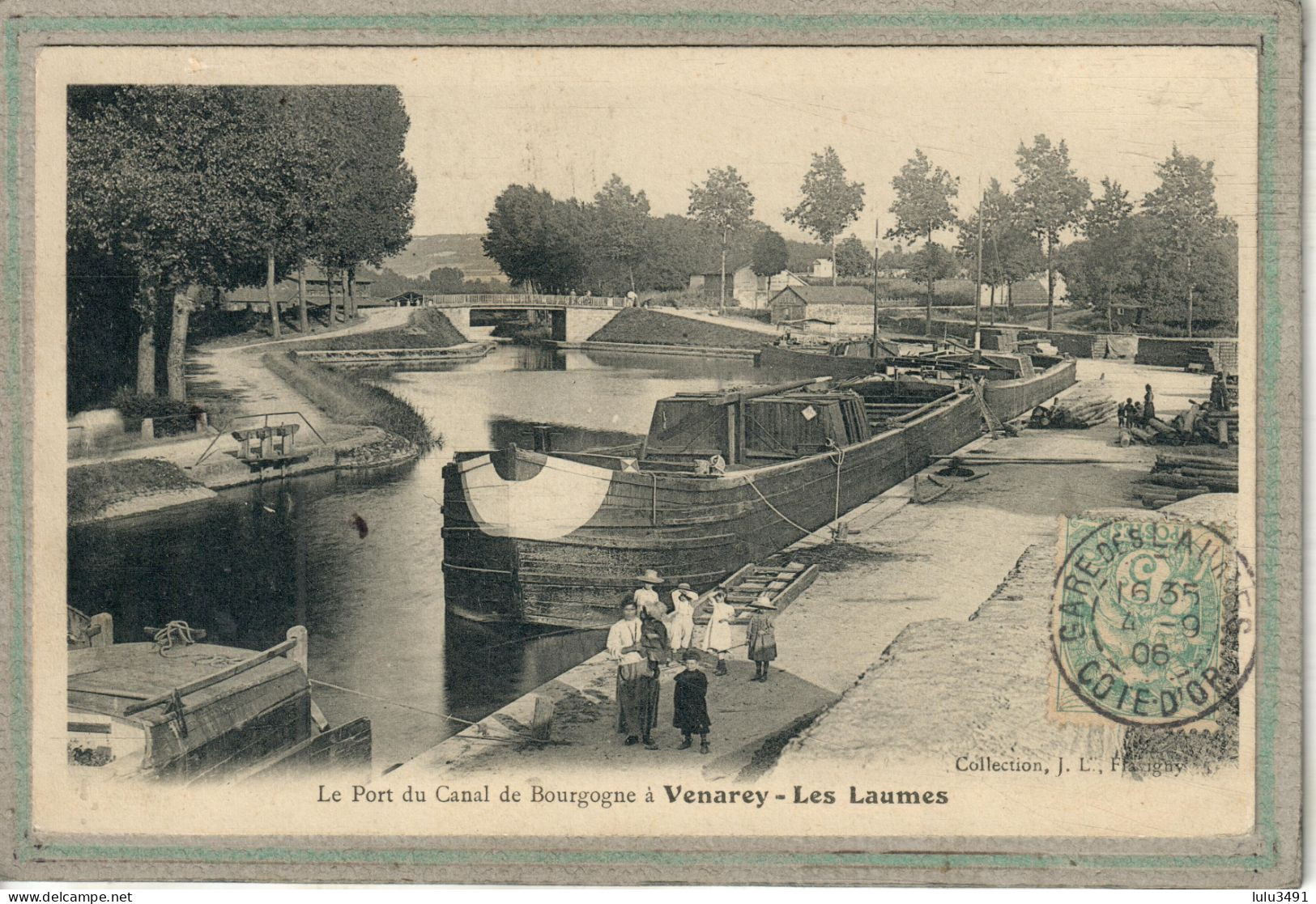CPA - (21) VENAREY-Les LAUMES -Mots Clés: Canal De Bourgogne, Chemin De Halage, écluse, Péniche, Port, Quais - 1906 - Venarey Les Laumes