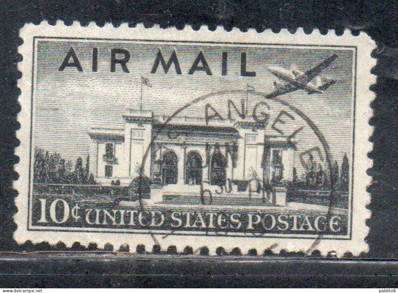 USA STATI UNITI 1947 AIRMAIL AIR MAIL POSTA AEREA PAN AMERICAN UNION BUILDING WASHINGTON D.C.10c USED USATO OBLITERE' - 2a. 1941-1960 Usados