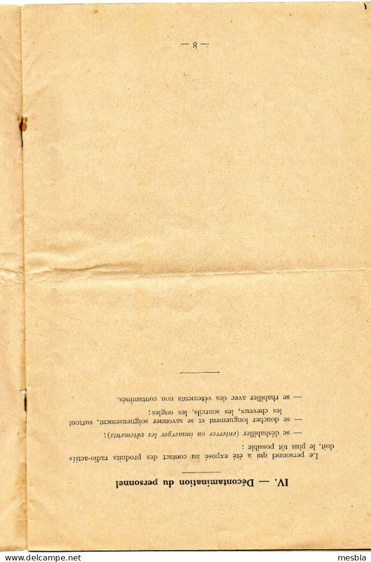 MILITARIA -  MARINE  NATIONALE -  LA  BOMBE  ATOMIQUE - Conduite à Tenir -  1951 - Andere & Zonder Classificatie