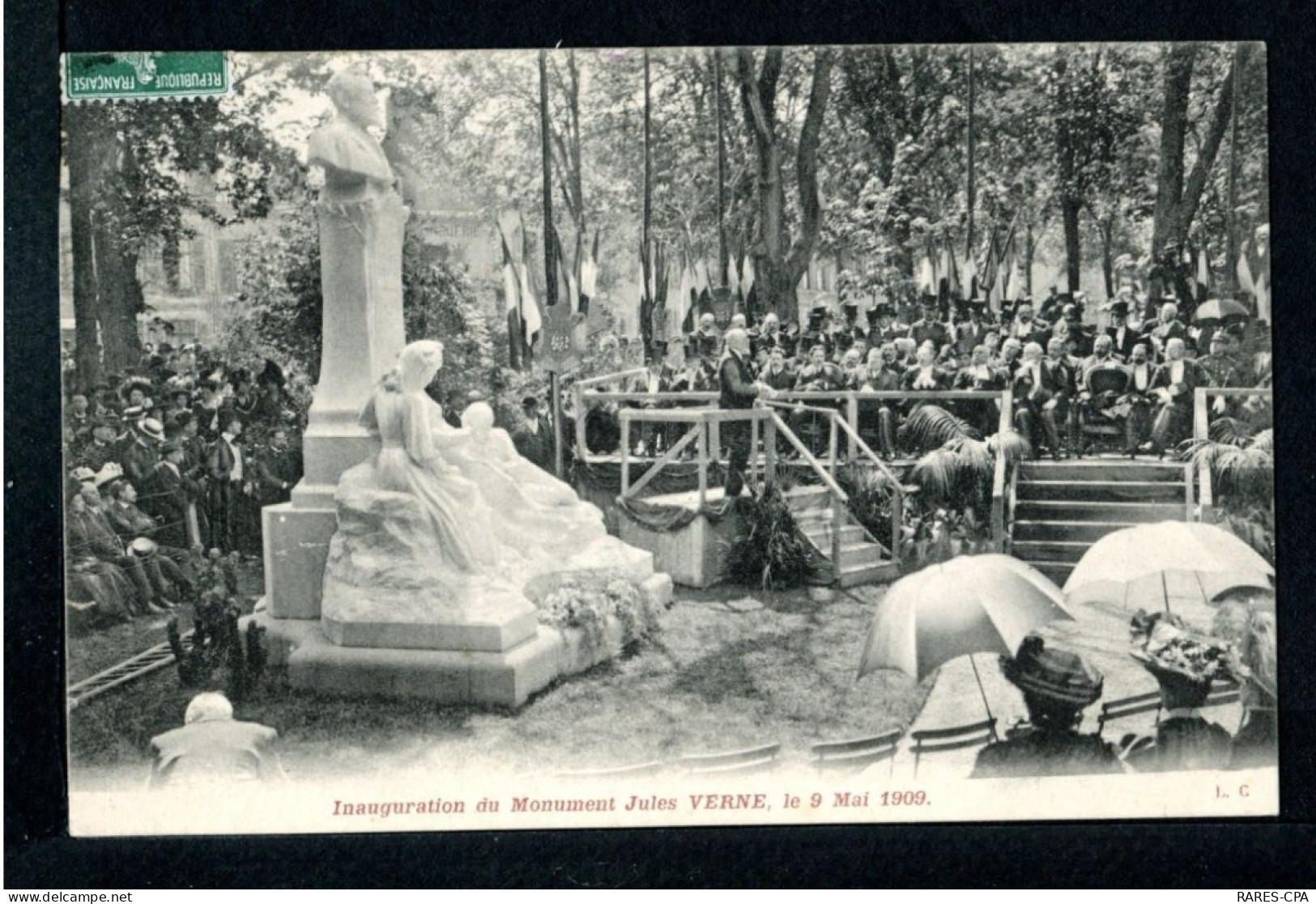 80 AMIENS - INAUGURATION DU MONUMENT JULES VERNES LE 9 MAI 1909 - Amiens