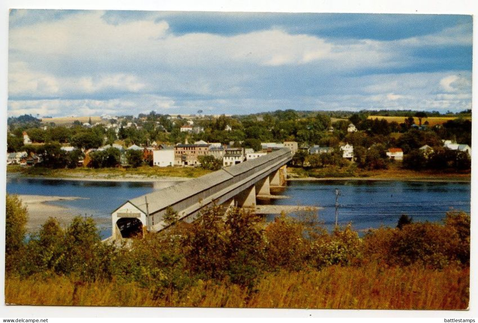 Canada 1957 Postcard Hartland, New Brunswick - Longest Covered Bridge In The World; Scott 340 - 4c. QEII - Autres & Non Classés